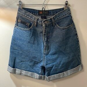 90s vintage high-waisted denim shorts